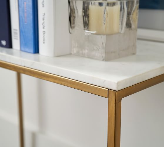 Delaney 36 Marble Console Table, 36 Inch Console Table Gold