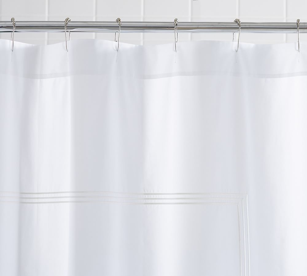 Grand Embroidered Organic Shower Curtain Pottery Barn
