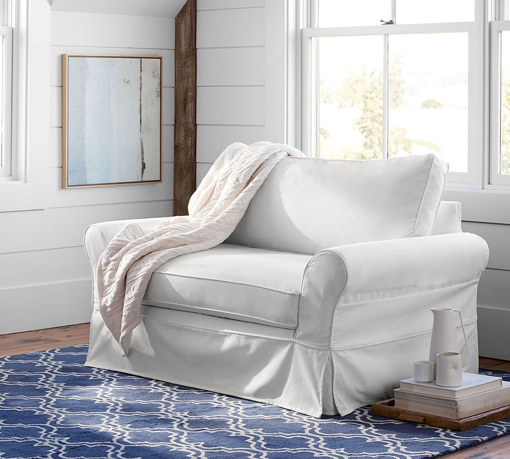 Cameron Roll Slipcovered Twin Sleeper Sofa with Memory Foam Mattress