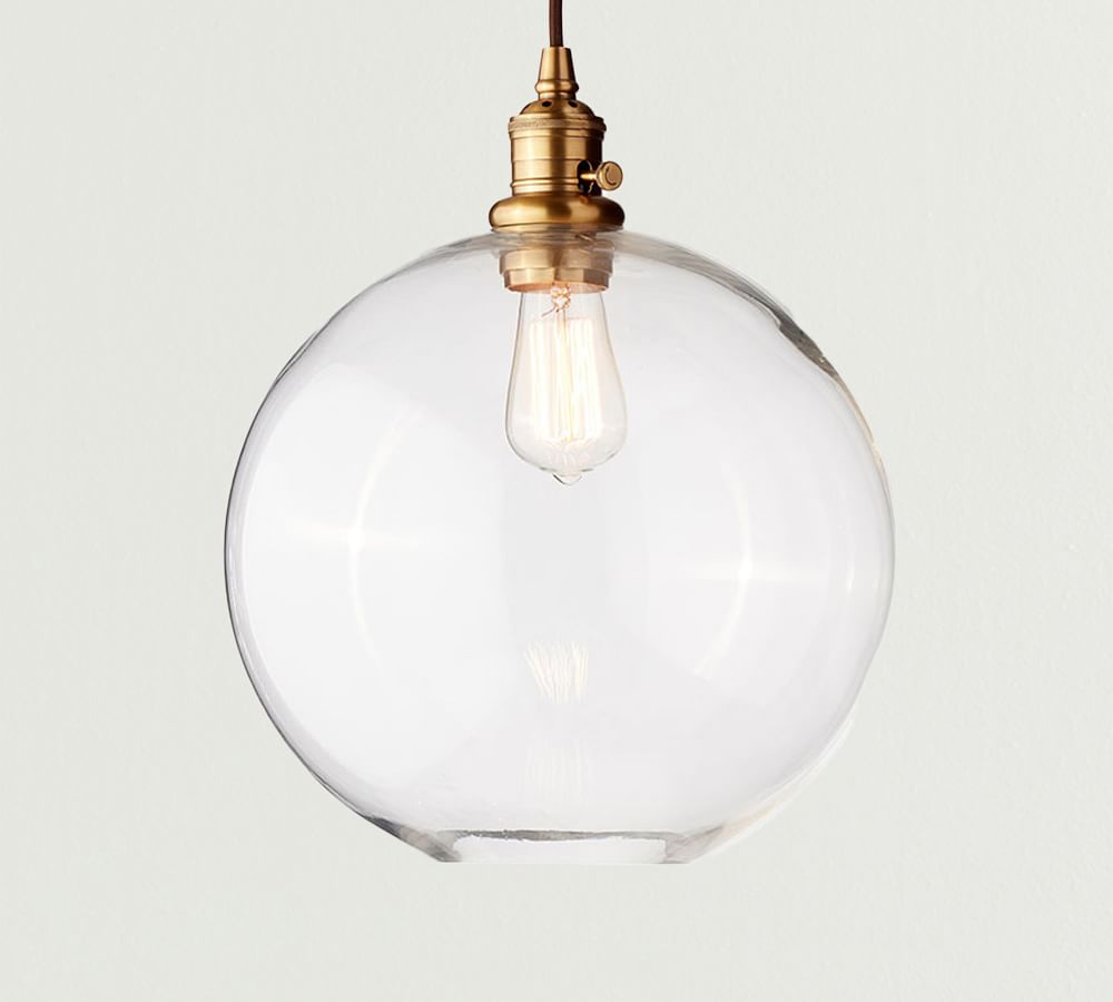 PB Classic Cord Pendant Light Glass Globe Pottery Barn