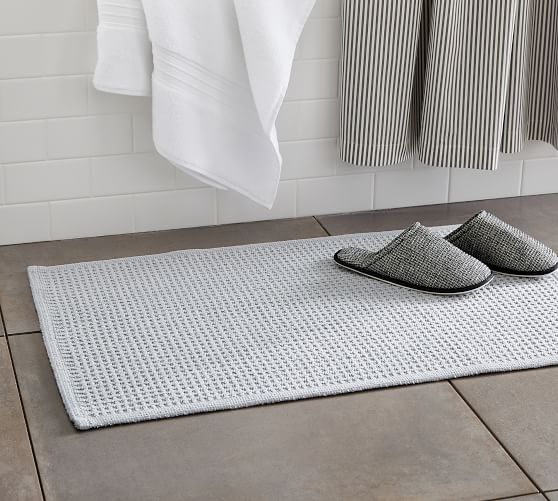 Details about   100% Cotton Bath Mat Rug Set Bathroom Shower Reversible Mats Floor Waffle Weave