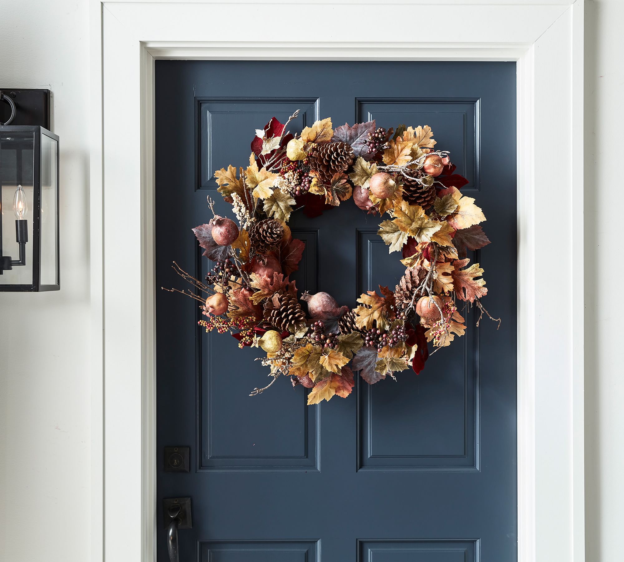 Faux Pomegranate & Pinecone Wreath