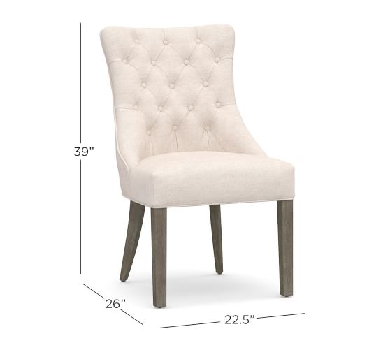 Hayes Tufted Upholstered Dining Chair, White Upholstered Dining Chairs Pottery Barn