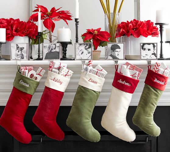 Red NWT Details about   Pottery Barn PB Stocking Christmas Holiday Mono Angel White