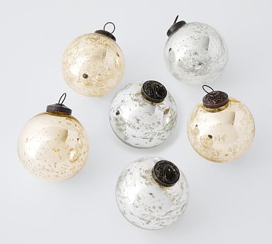 Set of 6 Gold Sphere Ornaments