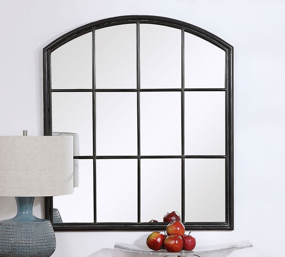 Madalynn Arch Windowpane Wall Mirror | Pottery Barn