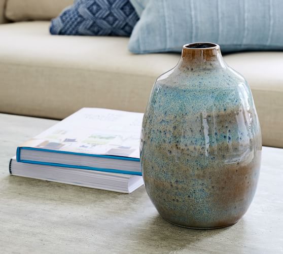 Blue Ceramic Stoneware Vase