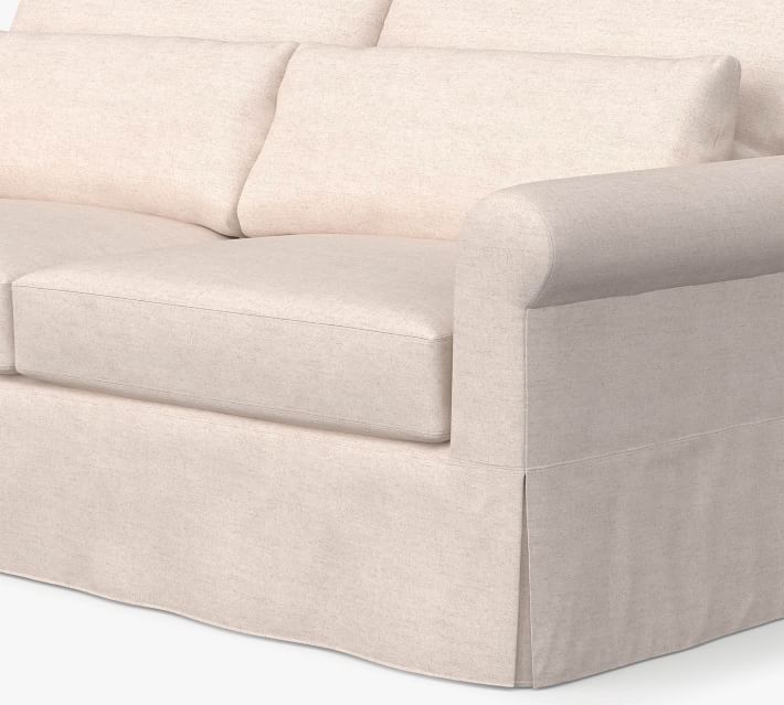 York Roll Arm Deep Seat Slipcovered Fabric Sofa Pottery Barn