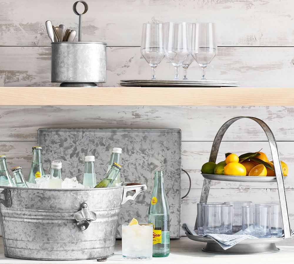 Galvanized Metal Flatware Caddy Kitchen Accessories Pottery Barn