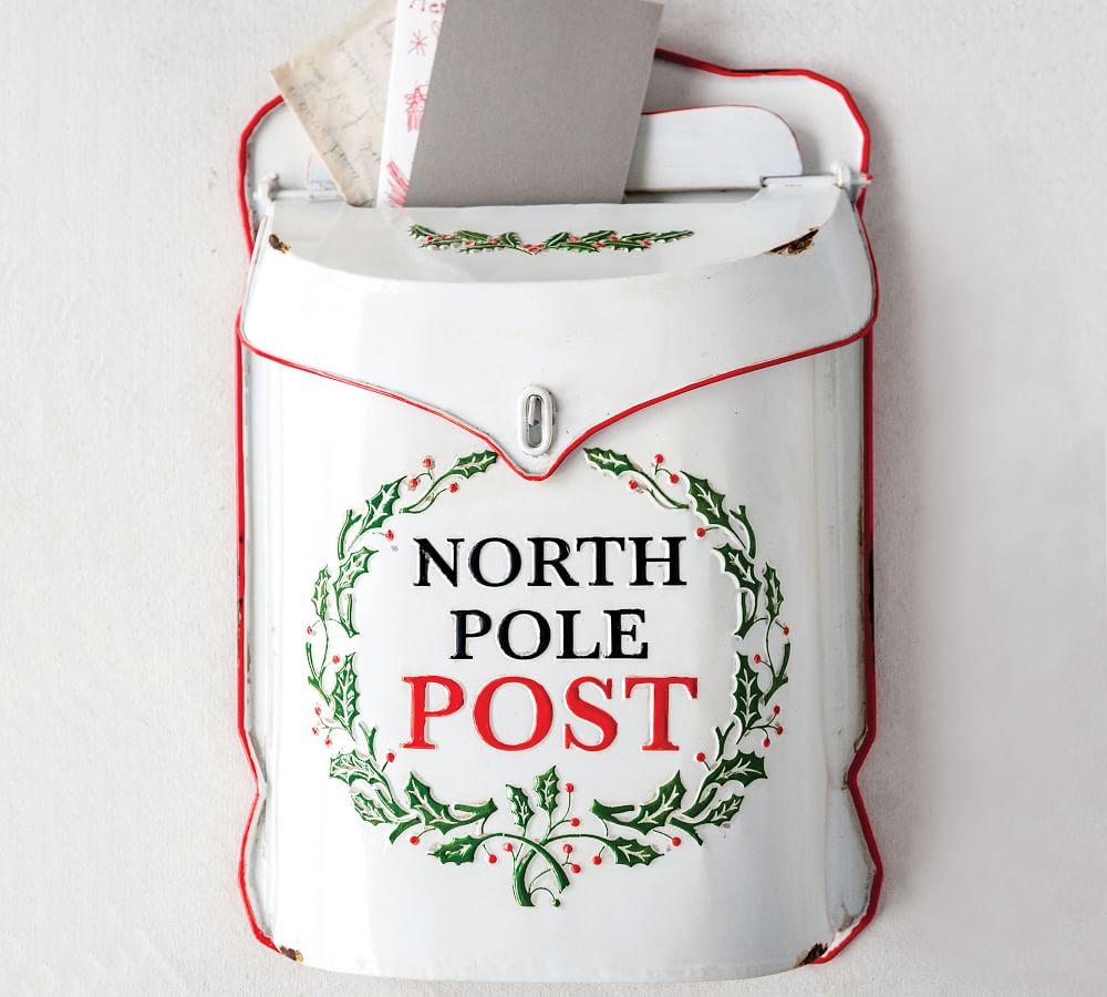 North Pole Post Metal Wall Mailbox Pottery Barn