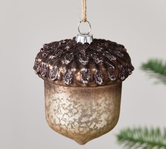 Large Silver Mercury Glass Acorn Hanging Ornament 8” Holiday Decorations Large Silver Mercury Glass Acorn Hanging Ornament 8” Holiday Decorations