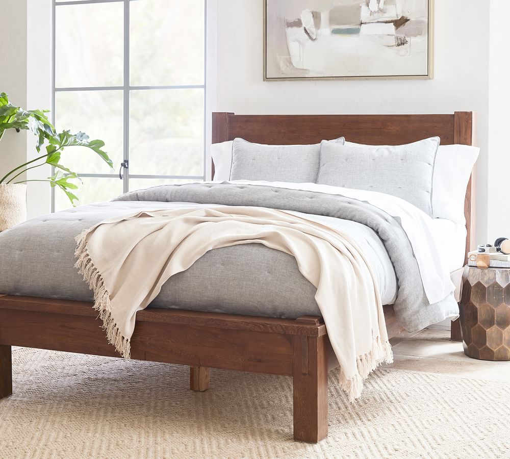 Menlo Reclaimed Teak Platform Bed | Pottery Barn