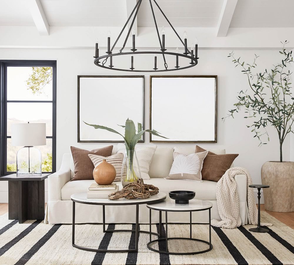 Delaney Round Marble Nesting Coffee Tables Pottery Barn