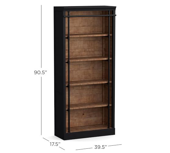 Gavin 39 5 X 90 Reclaimed Wood, Real Wood Bookcase With Doors