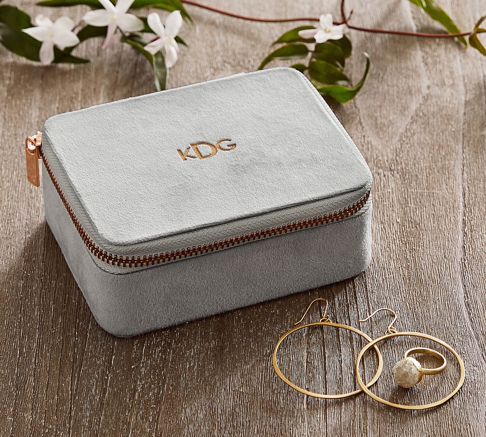 Monique Lhuillier Velvet Travel Jewelry Case Pottery Barn