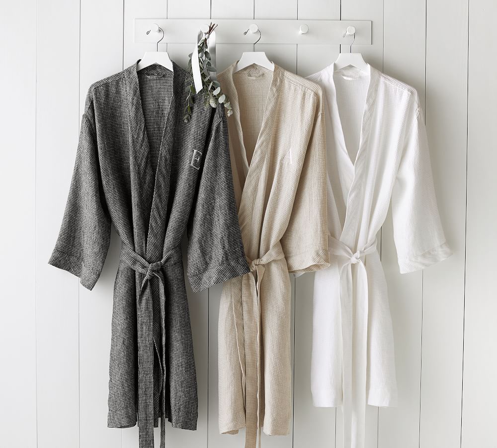 Belgian Flax Linen Waffle Robe Pottery Barn