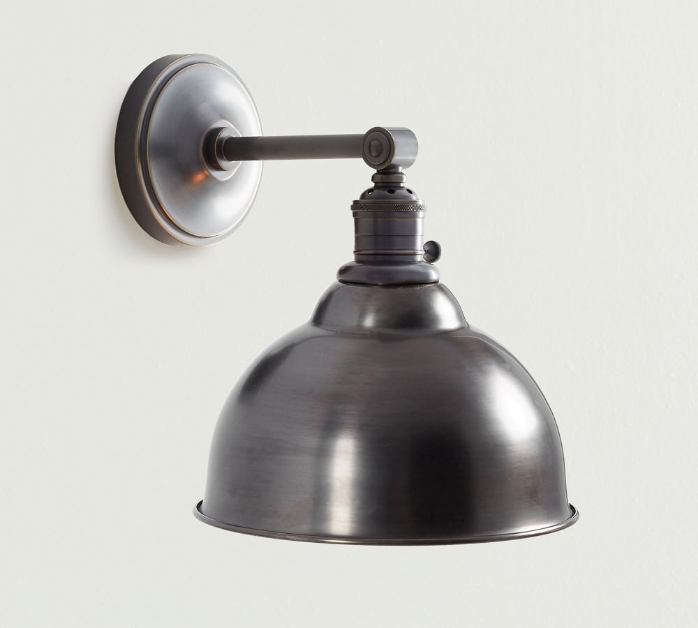 NEW Pottery Barn High Gloss Metal Bell Hood Shade for Pendant~SMALL~BRONZE 