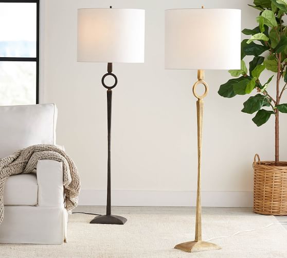 Easton Forged Iron Floor Lamp Pottery, Are Torchiere Lamps Safe