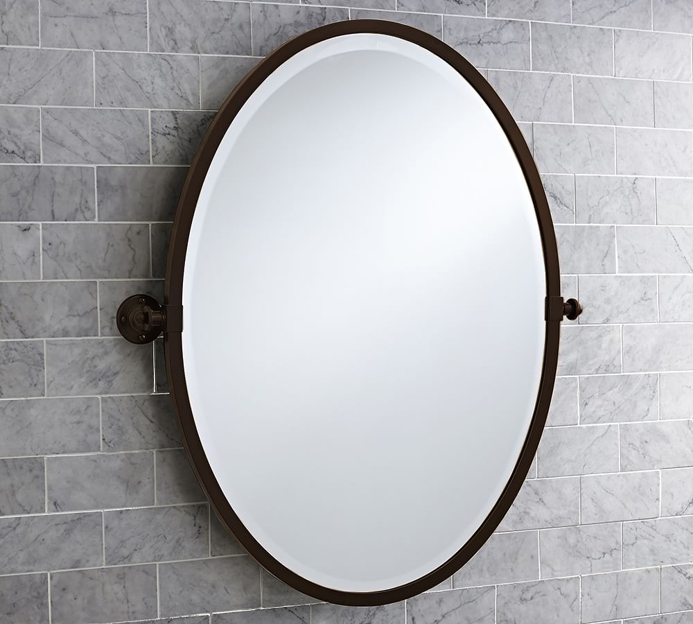 Kensington Pivot Oval Wall Mirror Pottery Barn