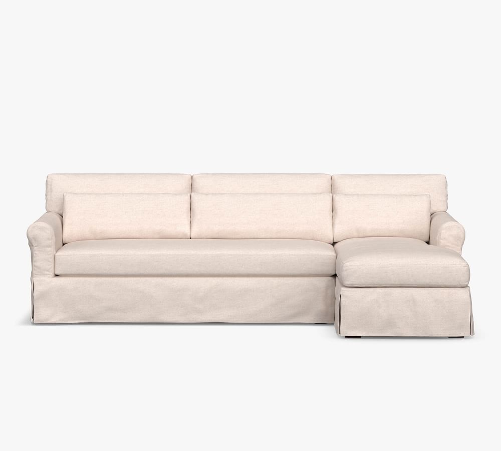 York Roll Arm Deep Seat Slipcovered Chaise Sofa Sectional Pottery Barn