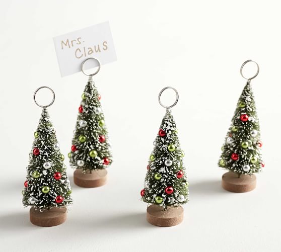 BESPORTBLE 12PCS Christmas Decorative Place Memo Card Holder Christmas Element Pattern Cute Wire Table Number Holders with Base for Restaurant Wedding Banquet