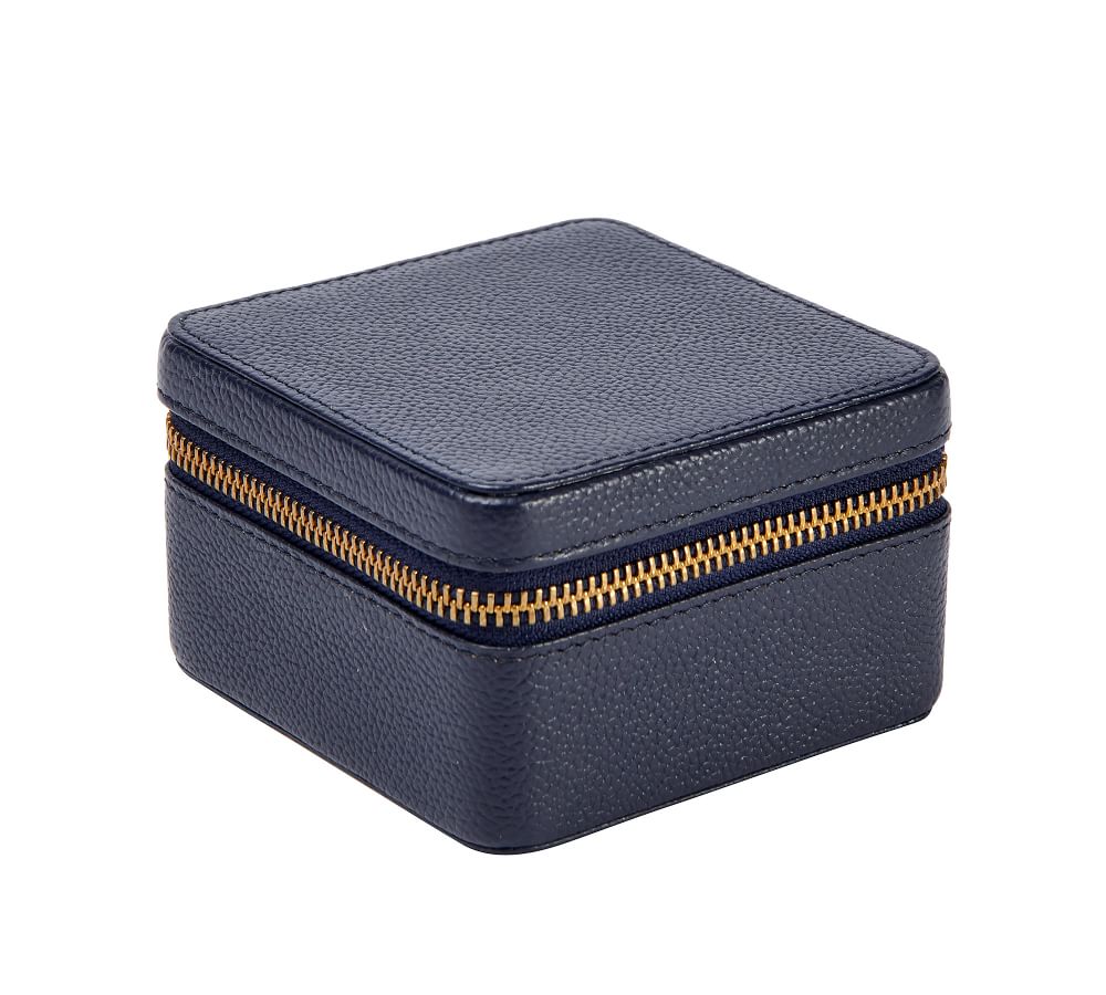 Quinn Leather Petite Travel Box, Foil Debossed | Pottery Barn