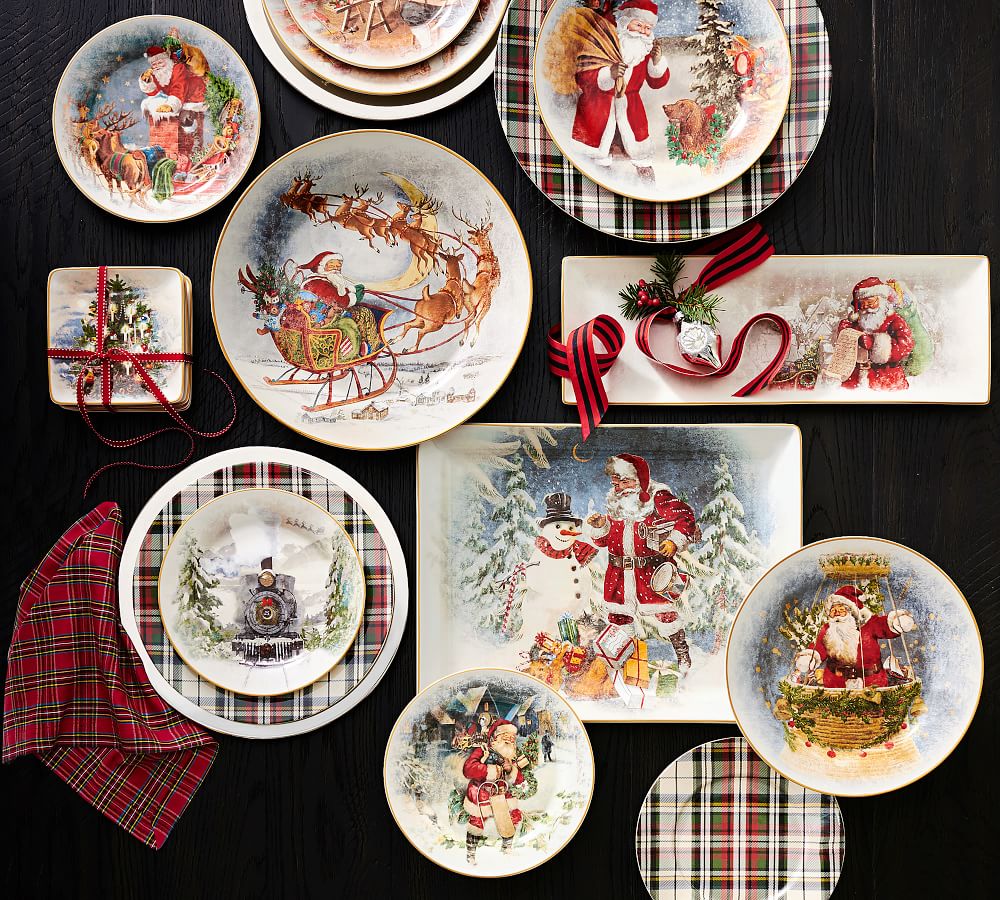 Nostalgic Santa Cookie Platter | Pottery Barn