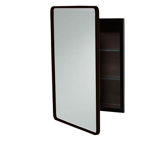 Vintage Rounded Rectangular Recessed, Oval Recessed Medicine Cabinets With Mirrors
