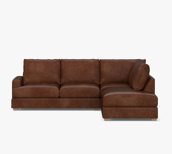Canyon Square Arm Leather 3 Piece, Cloud Leather Sectional Furniture Row