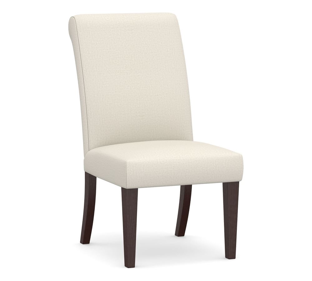 Pottery Barn Comfort roll side chair dining oatmeal Linen Long 3 available 
