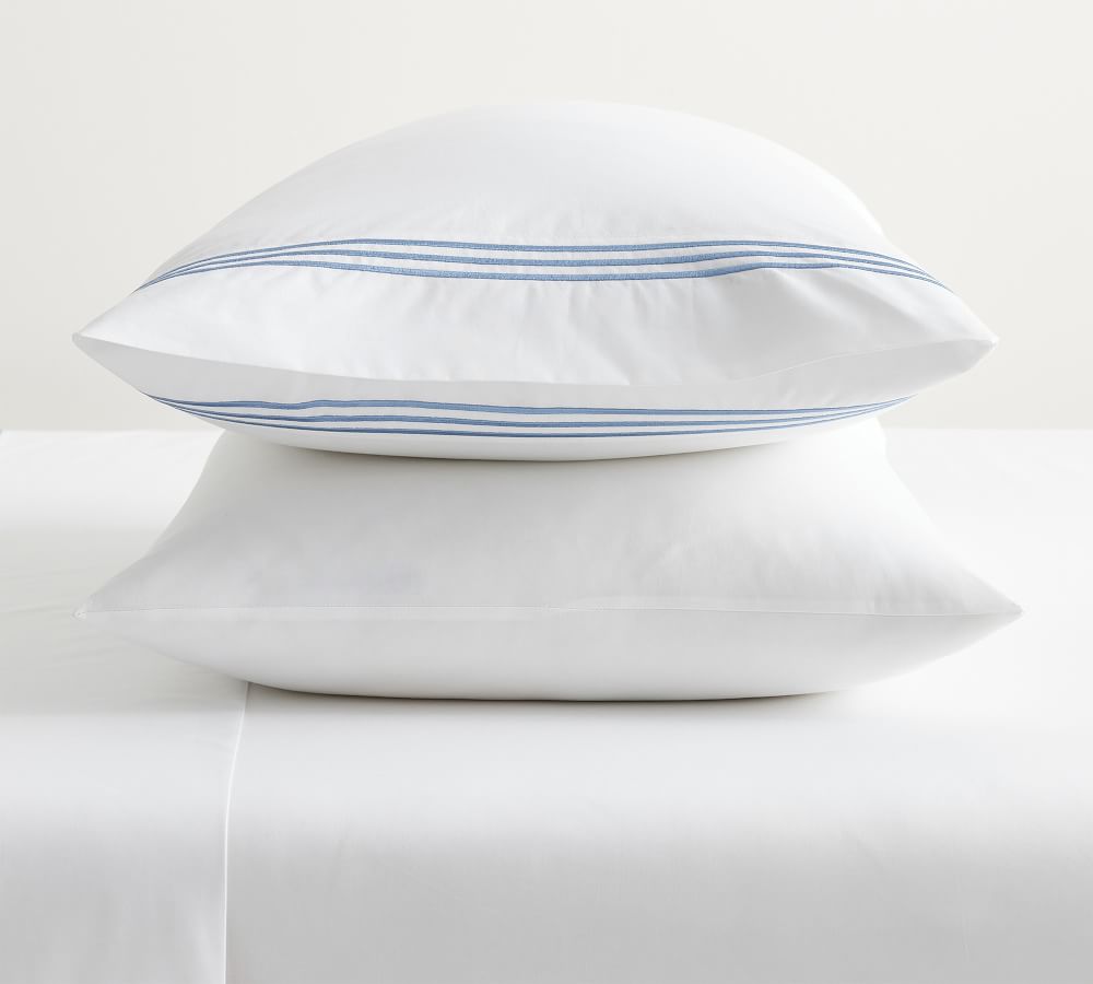 POTTERY BARN PB CLASSIC SET OF 2 STANDARD PILLOWCASES WHITE NEW WITH TAG 