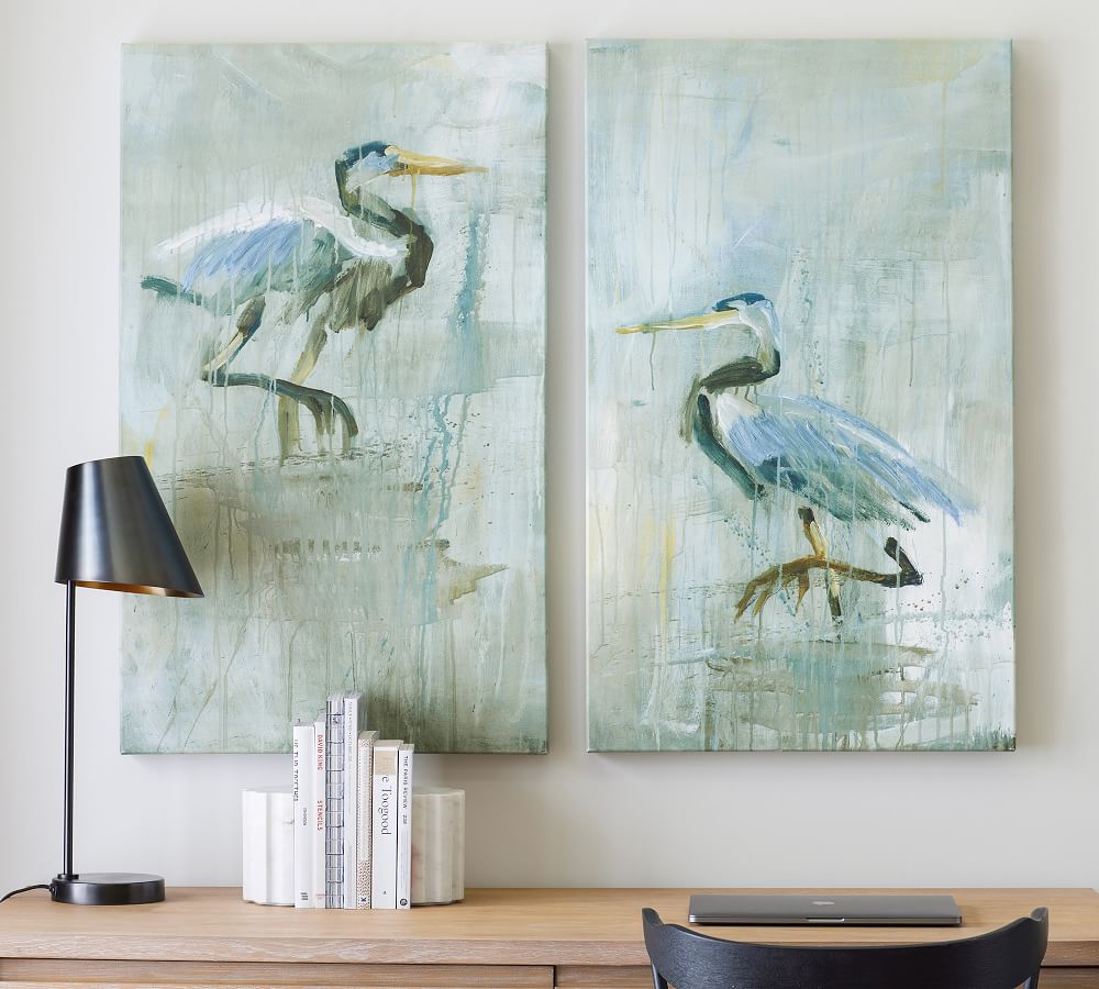 Boat House Heron Watch By Lauren Herrera - Set of 2 | Pottery Barn