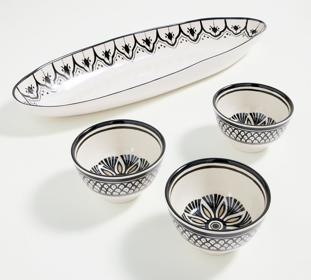 Marrakesh Melamine 4Piece Condiment Serving Set Pottery Barn
