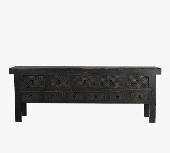 Chico 93 Reclaimed Wood Console Table, Reclaimed Black Wood Console Table