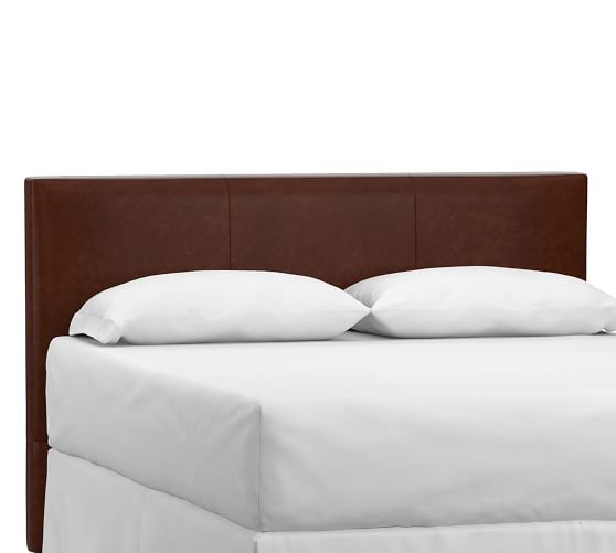 Raleigh Square Leather Headboard, Leather Bed Headboard Cover