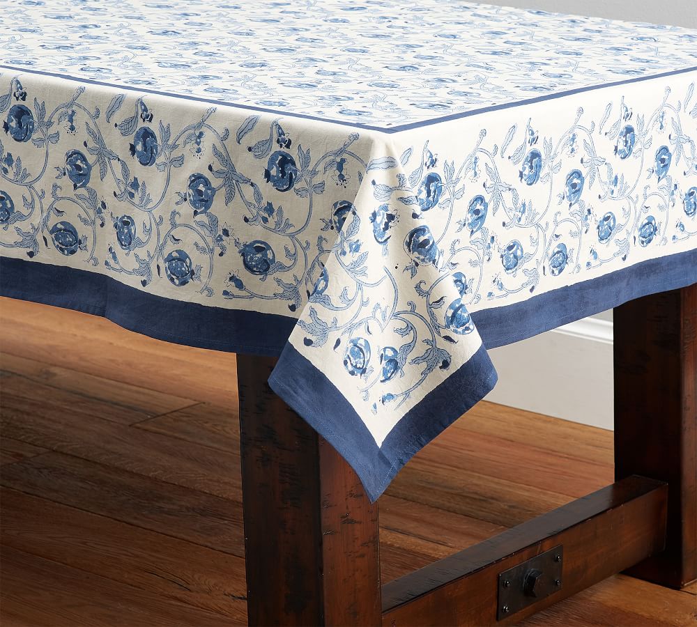 OPEN BOX: Pomegranate Block Print Tablecloth, Rectangle | Pottery Barn