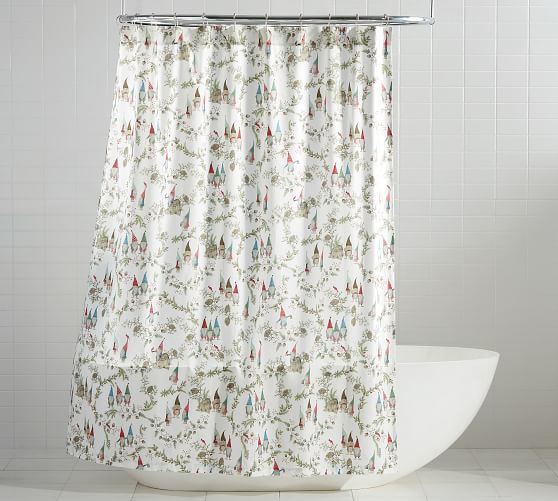 Forest Gnome Organic Shower Curtain, Pottery Barn Shower Curtain Rod