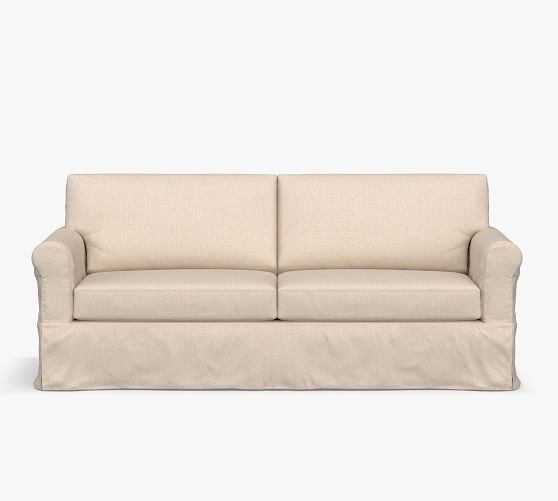York Roll Arm Slipcovered Fabric Sofa Pottery Barn York Roll Arm Slipcovered Fabric Sofa, Rolled Arm Bench Slipcover