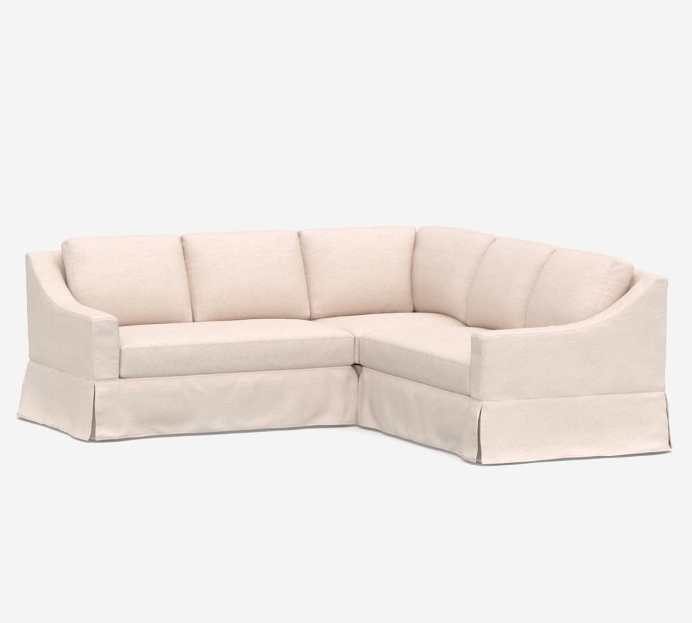 York Slope Arm Slipcovered 3Piece LSectional Pottery Barn