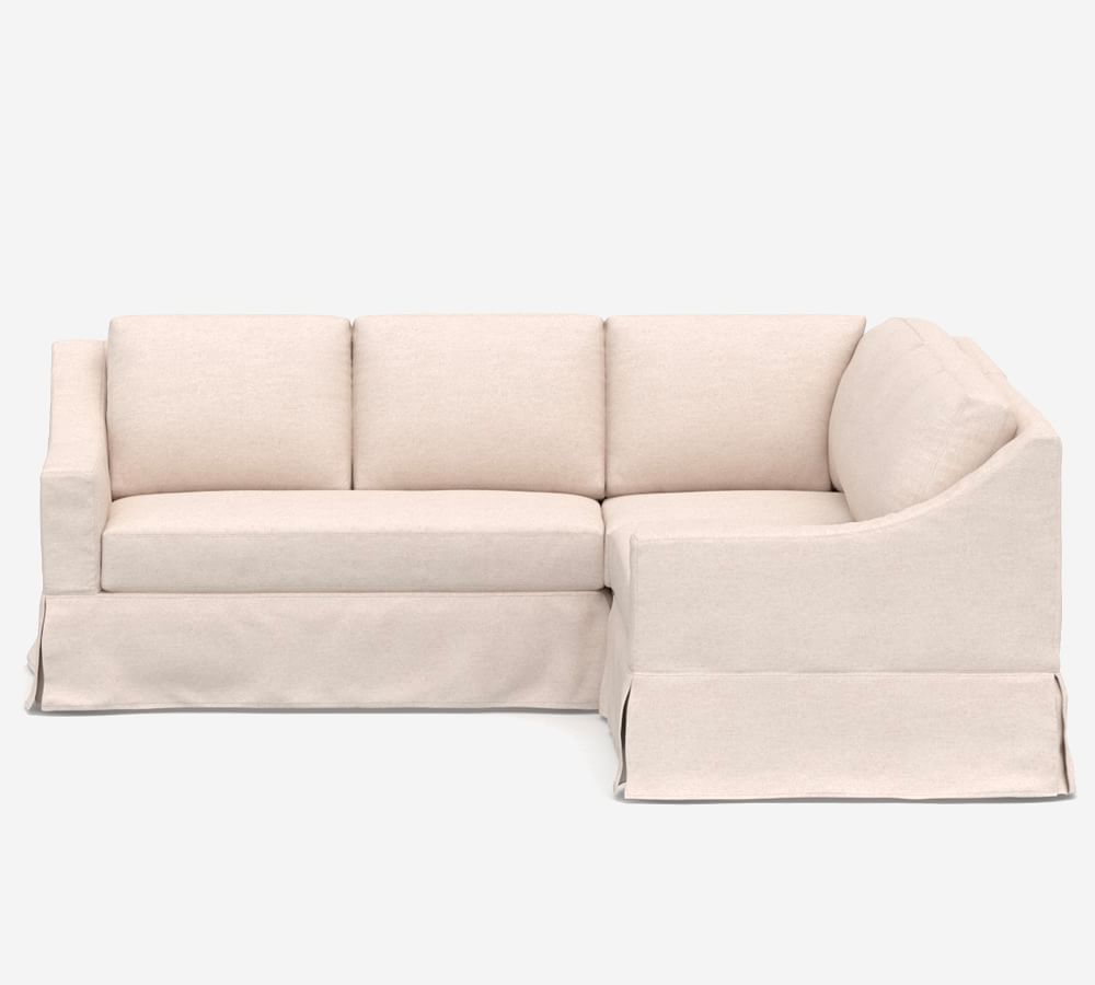 York Slope Arm Slipcovered 3Piece LSectional Pottery Barn