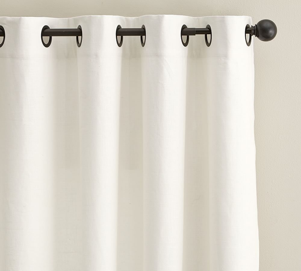 Emery Linen Grommet Blackout Curtain Ivory Pottery Barn
