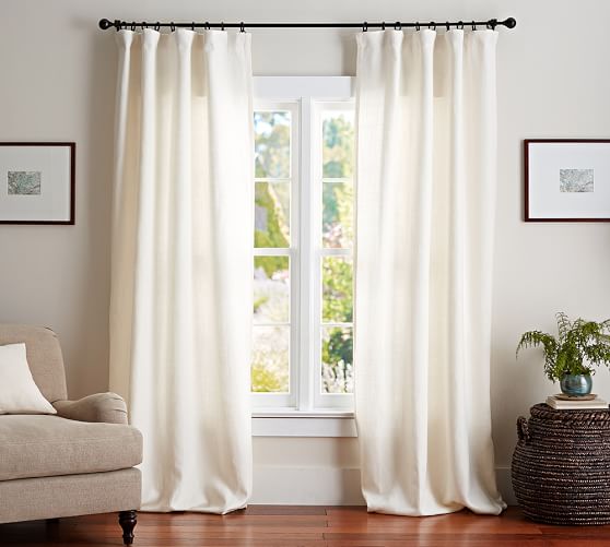 off white linen blackout curtains