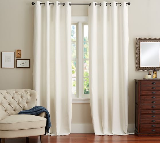 off white linen blackout curtains