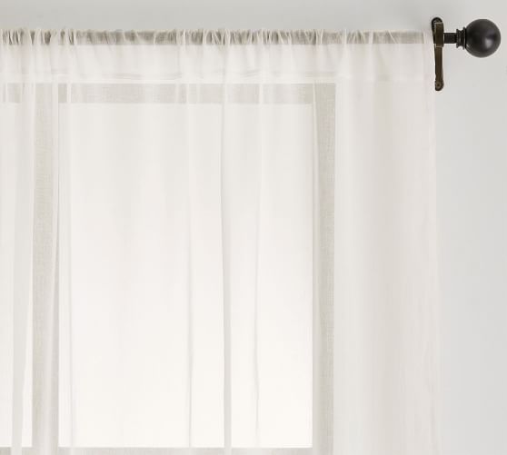 Details about   Pottery Barn Kids Voile Sheer Curtain 44 X 44 White Cotton Curtain Drapery 