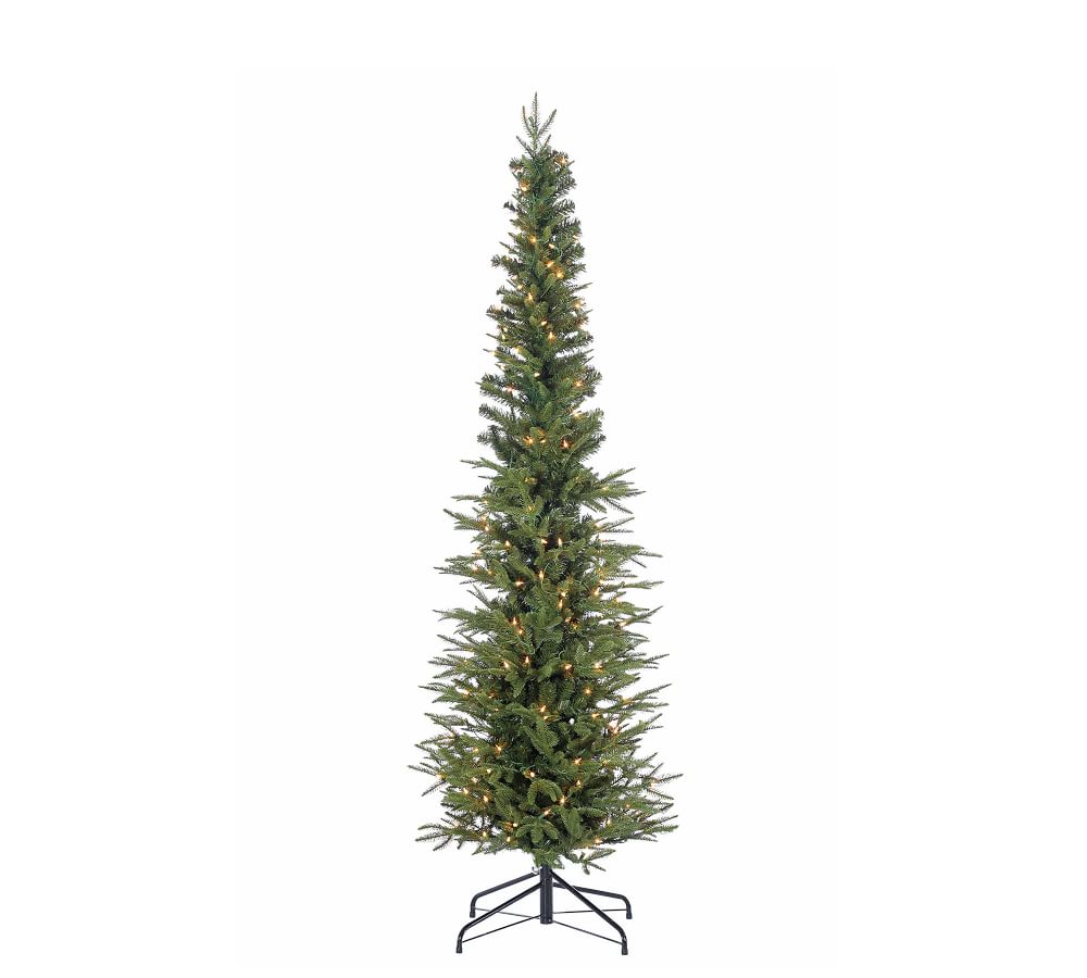 PreLit Narrow Lincoln Pine Artificial Christmas Trees Pottery Barn