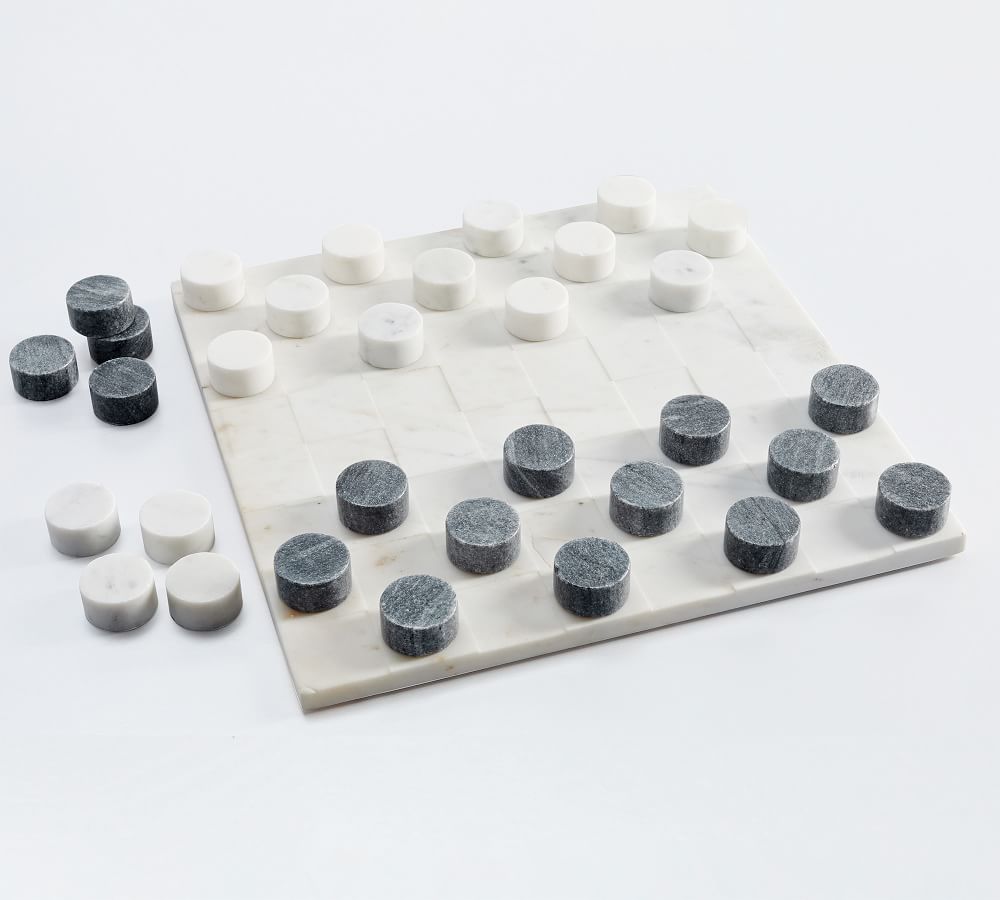 Handcrafted Marble Checkers Board Game Pottery Barn