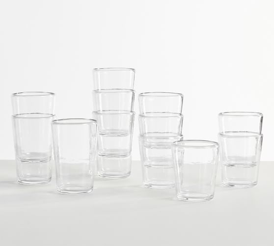 No Bpa Recyclable Mfg USA Lead Free 12-20 Oz Natural Drinking Glasses Clear 