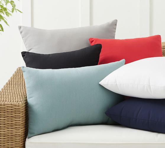 Set of 2 Pillow Perfect Rectangular Throw Pillow with Green Sunbrella Fabric 