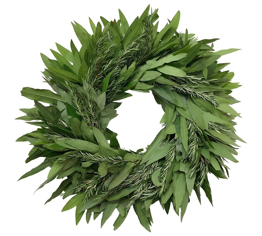 Fresh Bay Leaf And Rosemary Wreath Pottery Barn