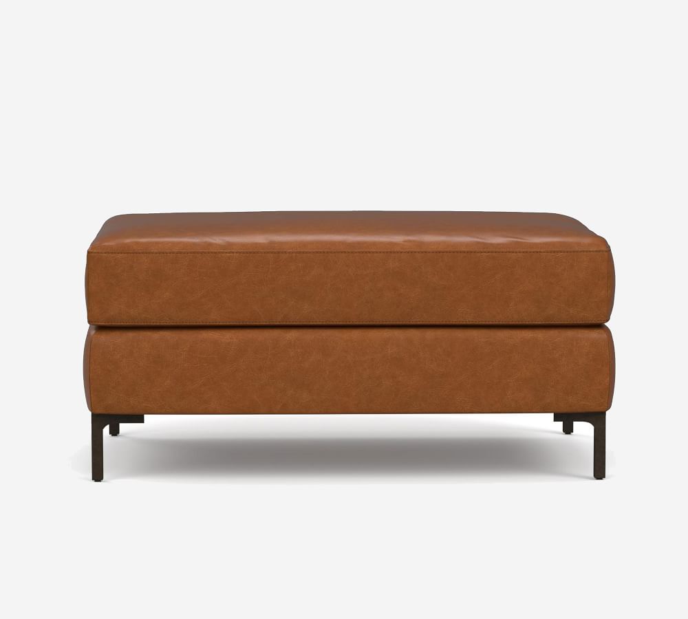 Jake Leather Ottoman Pottery Barn